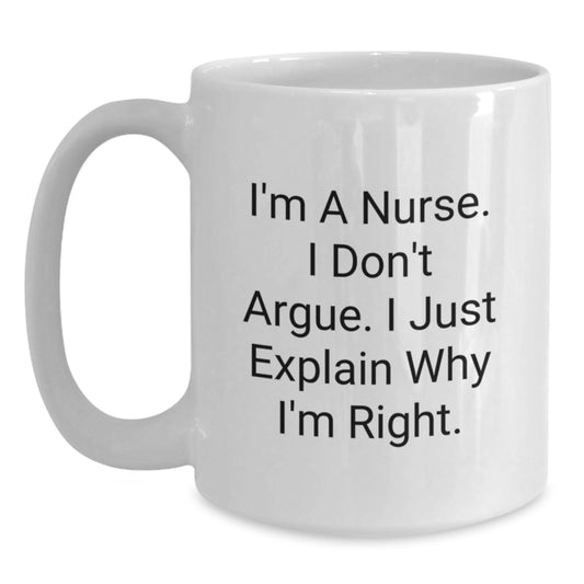 Funny Nurse White Coffee Mug Gifts from Men to Nurse for Christmas Unique Presents - Main