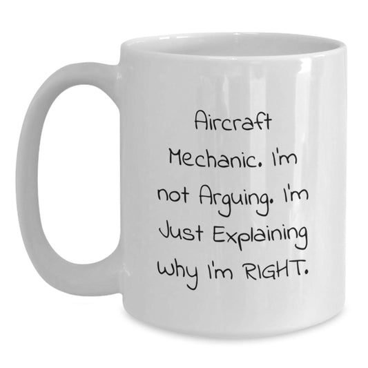 Aircraft Mechanic Keepsake White Coffee Mug for Him Birthday Gift - Main