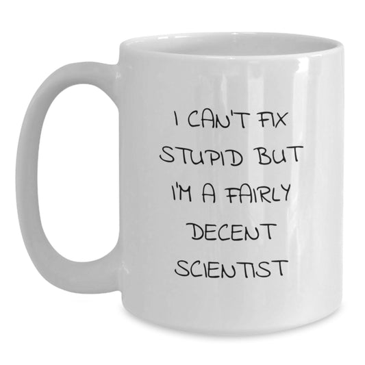 Funny Scientist Gifts, Unique White Coffee Mugs for Scientist Friends, Valentine's Unique Gifts from Men to Scientist Colleagues - Main