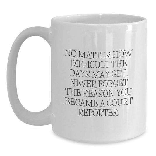 Courting Success Funny White Coffee Mug Gifts from Family to Court Reporter Graduation Unique - Main