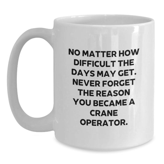 Crane Operator Gifts for Men and Women - Funny Inspirational White Coffee Mug - Gifts from Friends to Family - Main