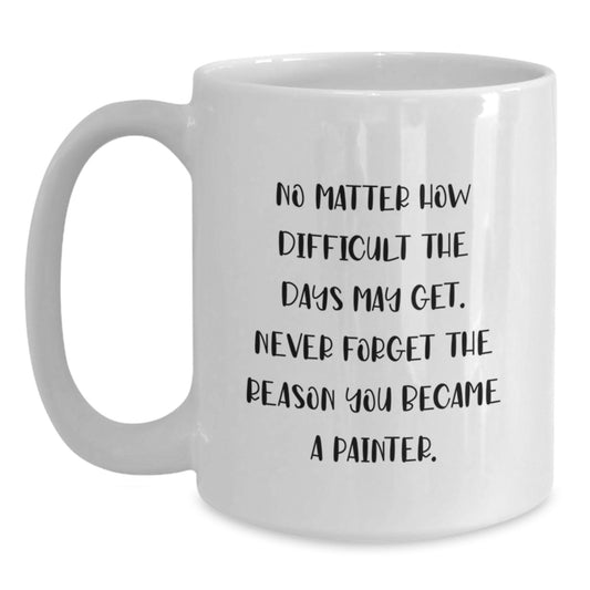 Painter's Inspirational Journey, Funny White Coffee Mug Gifts from Friends to Painter Graduation Unique Gifts for Men, Women, Coworkers, Family - Main