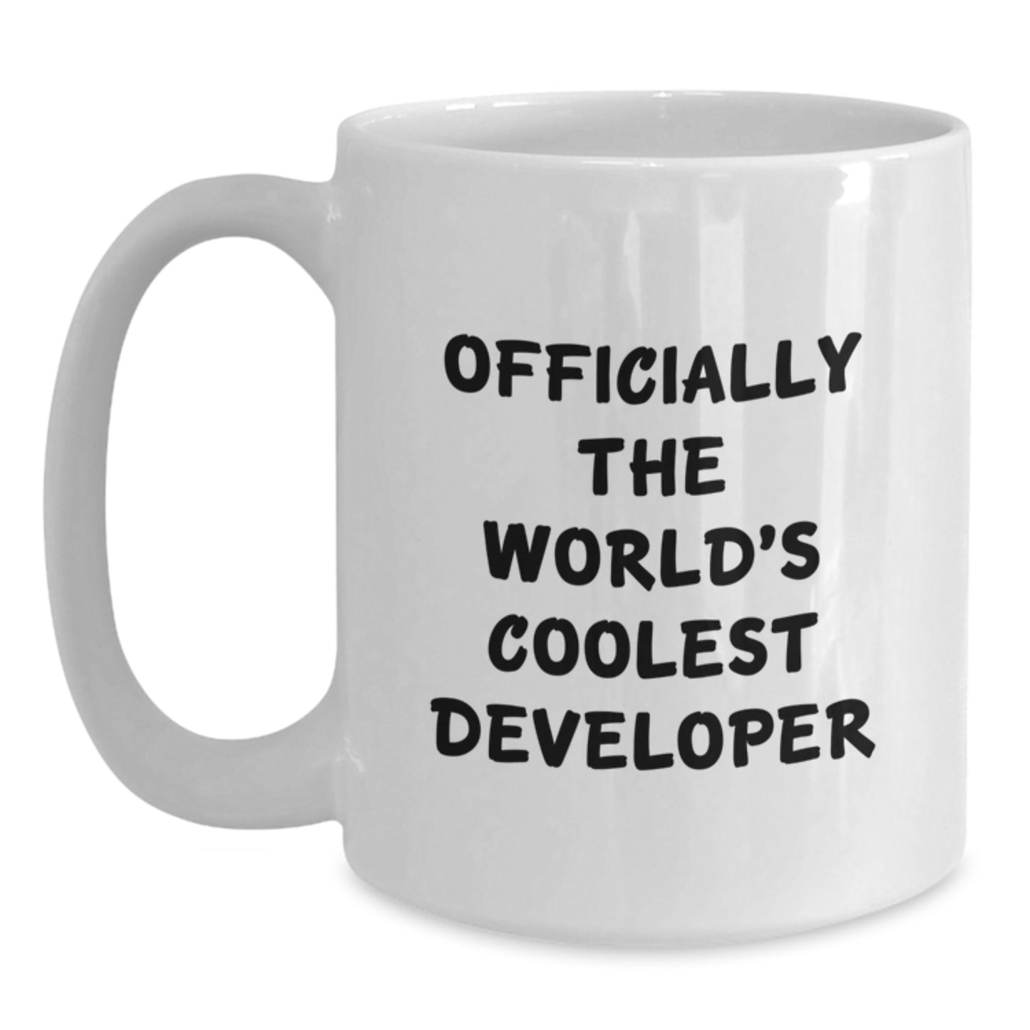 Funny Developer Gifts from Friends for Men, 'Officially The World's Coolest Developer' White Coffee Mug, Graduation Unique Gifts - Additional
