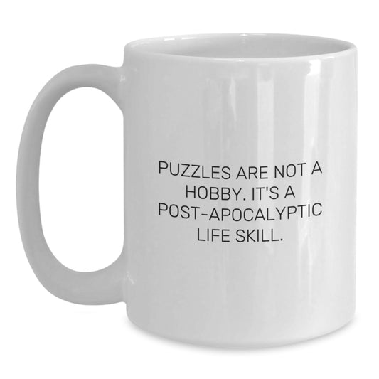 Puzzles Enthusiasts' Funny White Coffee Mug Gifts from Friends for Puzzle Lovers' Birthday - Main
