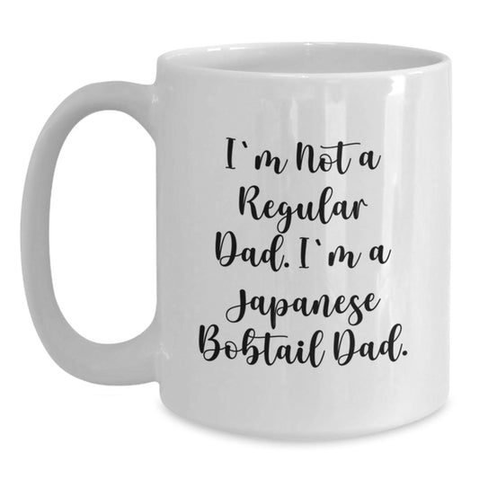 Funny Japanese Bobtail Cat Dad Gifts from Men to Friends for Christmas Unique White Coffee Mugs - Main