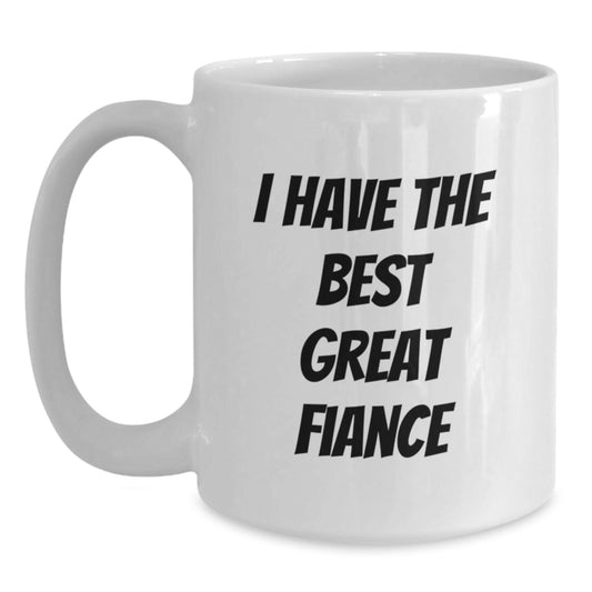 Funny Fiance Gifts from Best Friends, Great White Coffee Mug for Birthday Unique Gifts to Fiance - Main