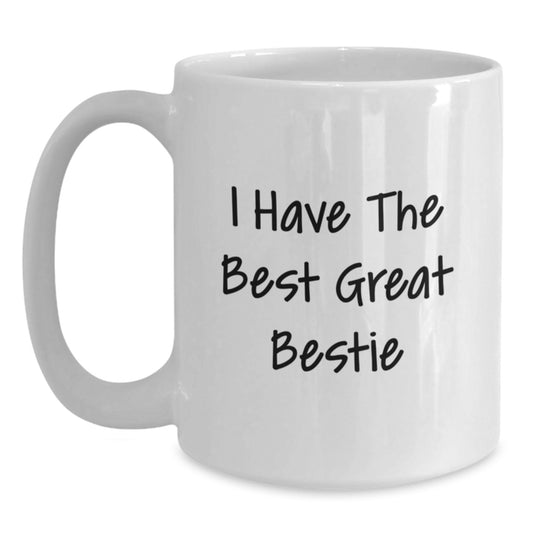 Funny Bestie Gifts from Friends, White Coffee Mug, Great Bestie Quote for Christmas Unique Presents - Main