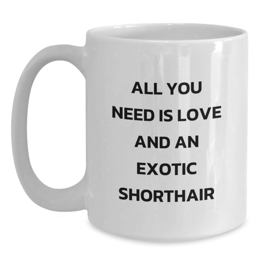 Gifts for Exotic Shorthair Cat Lovers Funny Quote Coffee Mug, Birthday Unique Gifts for White Coffee Mug Enthusiasts, Exotic Shorthair Cat Gifts from Friends and Family - Main