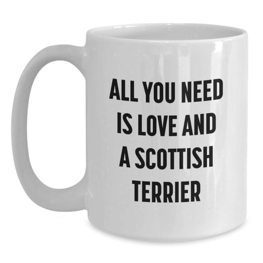 A Funny Scottish Terrier Dog Lover's Gift, White Coffee Mug, Christmas Unique for Friends Family Men Women Gifts from Men Gifts for Scottish Terrier Dog Lovers - Main