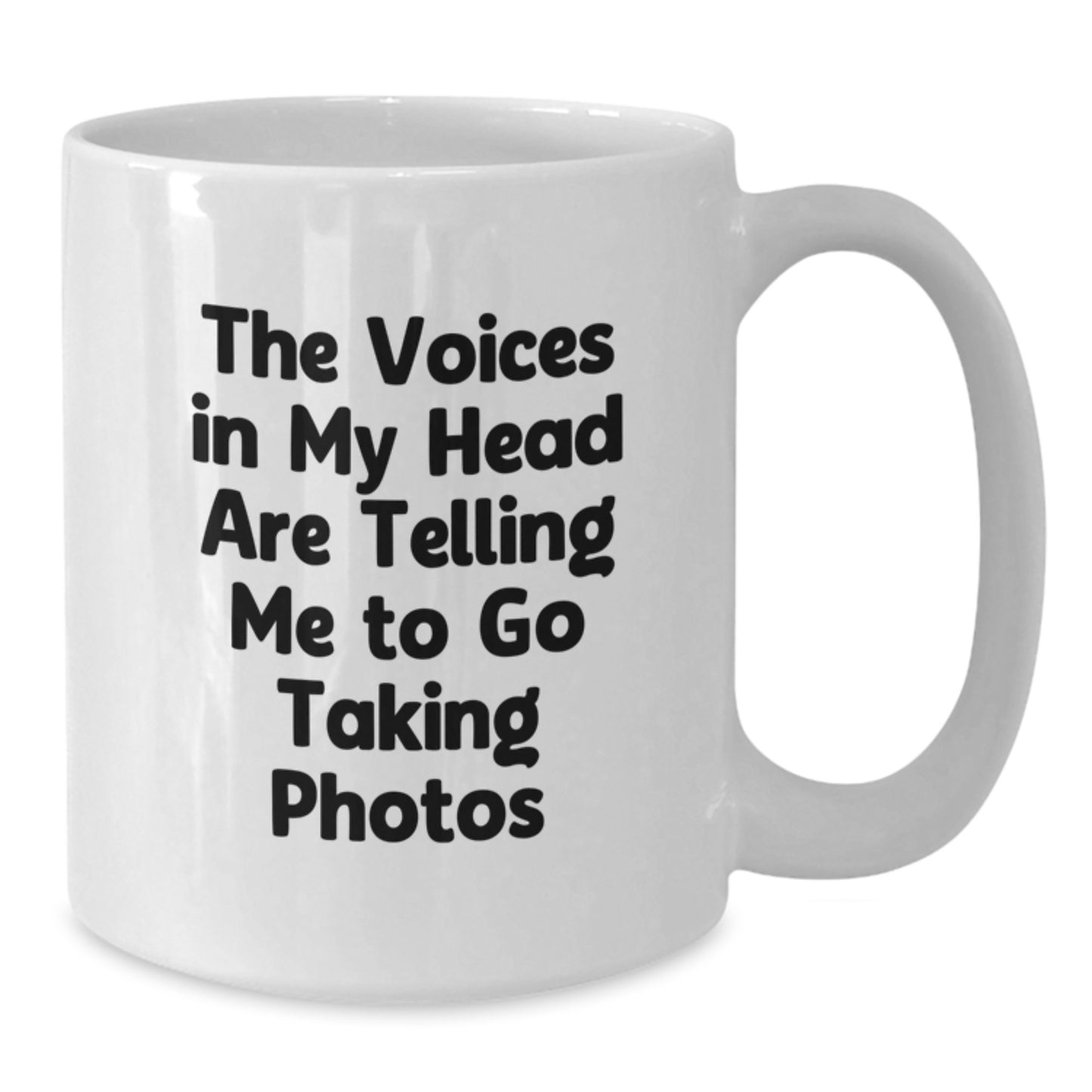 Funny Taking Photos Gifts for Him - Gifts from Friends, Coworkers, Family - White Coffee Mug with 'The Voices In My Head Are Telling Me To Go Taking Photos' Quote - Unique Graduation Unique Gifts - Additional