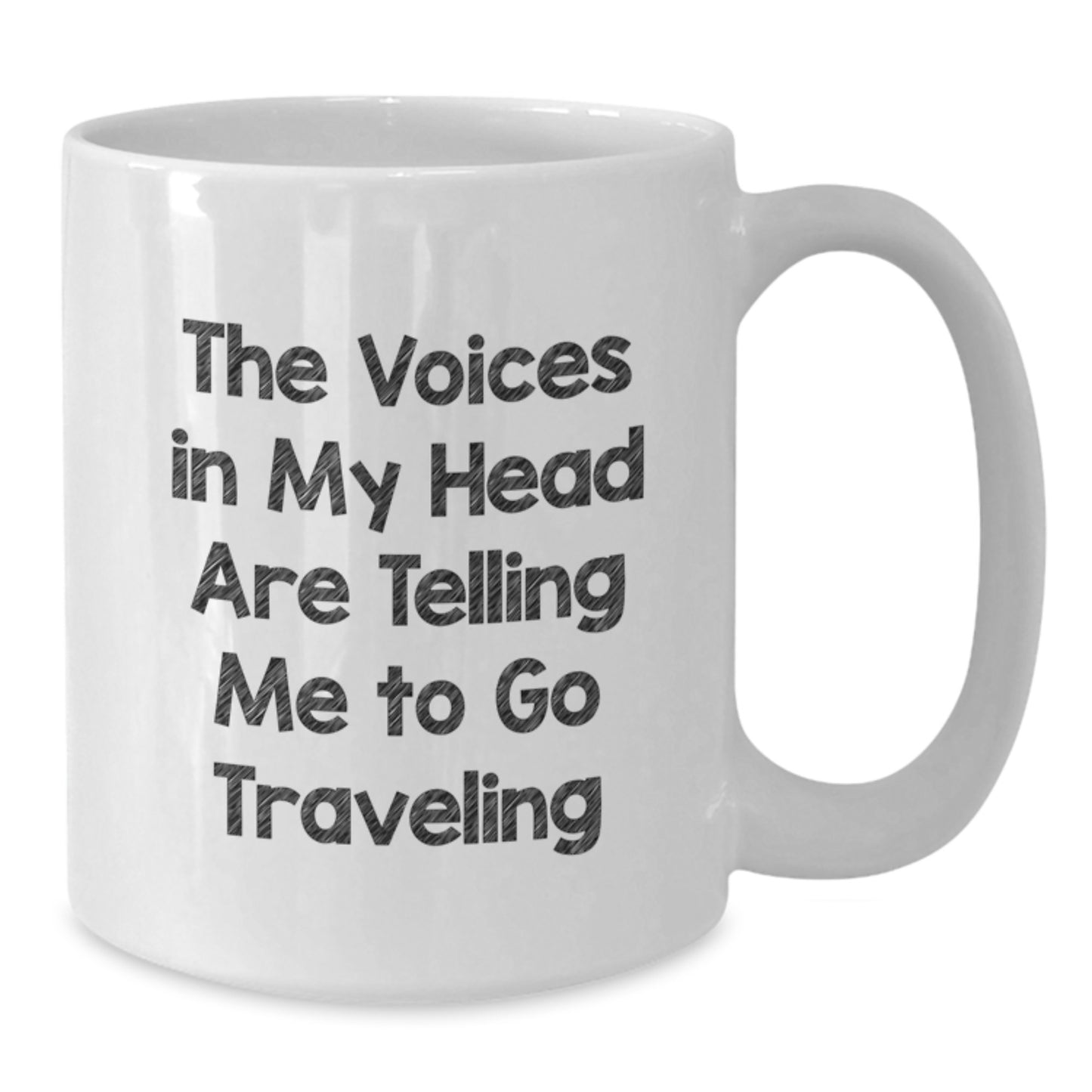 Funny Traveling Gifts for Him, Quirky White Coffee Mug, The Voices In My Head Are Telling Me To Go Traveling Christmas Unique Mug - Additional