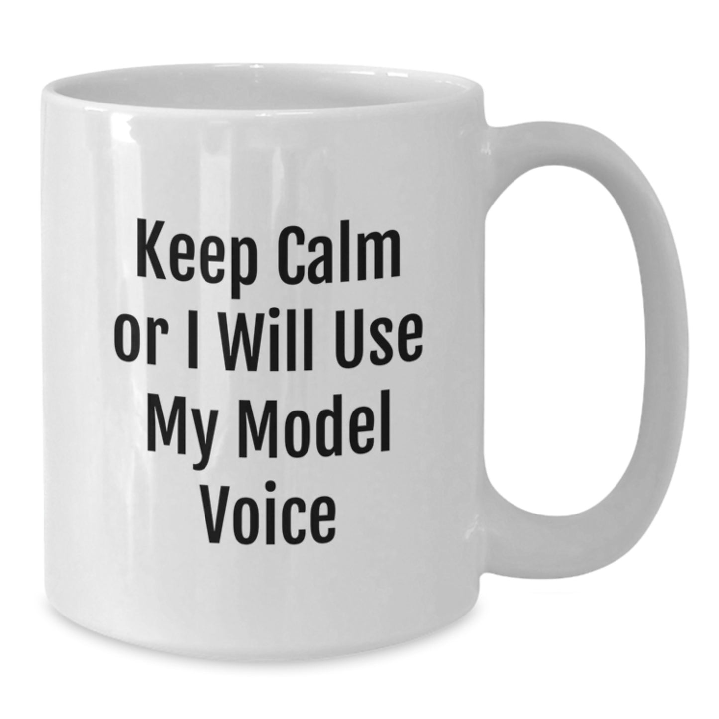 Funny Model Gifts for Graduation, White Coffee Mug with 'Keep Calm Or I Will Use My Model Voice' Quote, Gifts from Friends to Family - Additional
