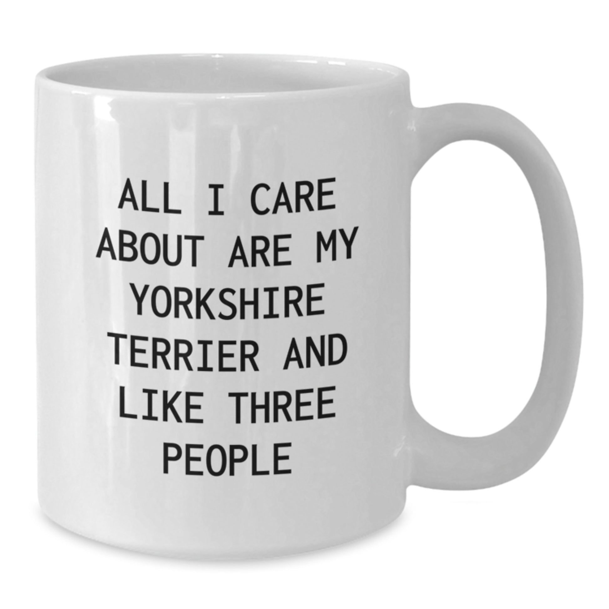 Comedic Yorkshire Terrier Dog Gifts from Women to Yorkshire Terrier Dog Lovers, Funny White Coffee Mug for Birthday, All I Care About Are My Yorkshire Terrier And Like Three People - Additional