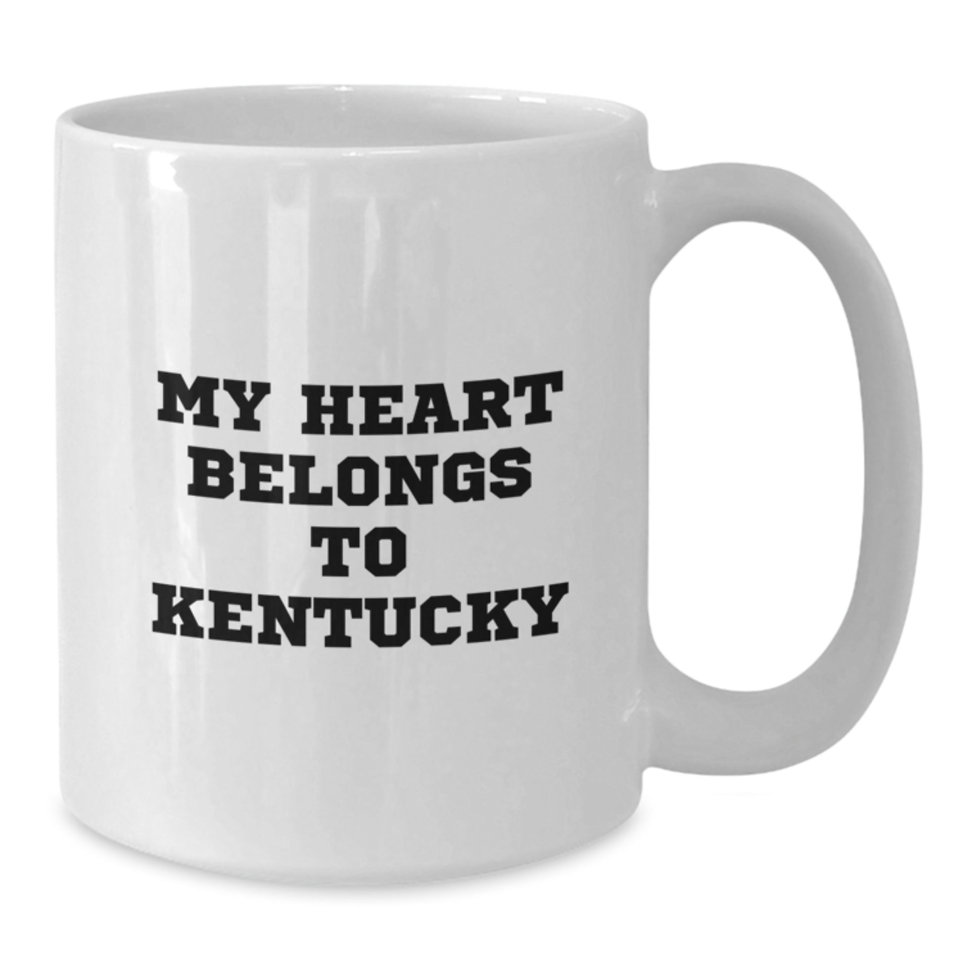 Funny Kentucky Gifts from Men to Women, White Coffee Mugs with 'My Heart Belongs To Kentucky' Quote, Birthday Unique Gifts for Kentucky Enthusiasts - Additional