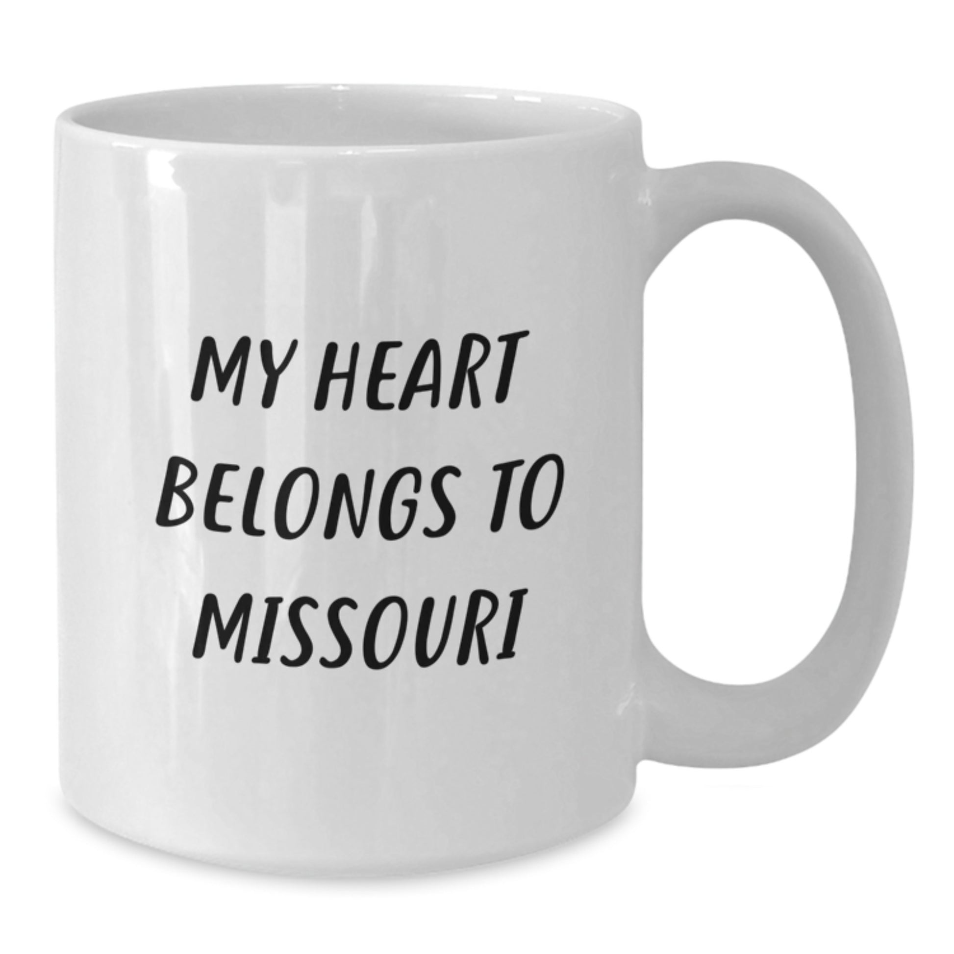 Missouri Gifts, My Heart Belongs To Missouri, White Coffee Mug, Birthday Unique Gifts from Friends, Gifts for Missouri Lovers - Additional