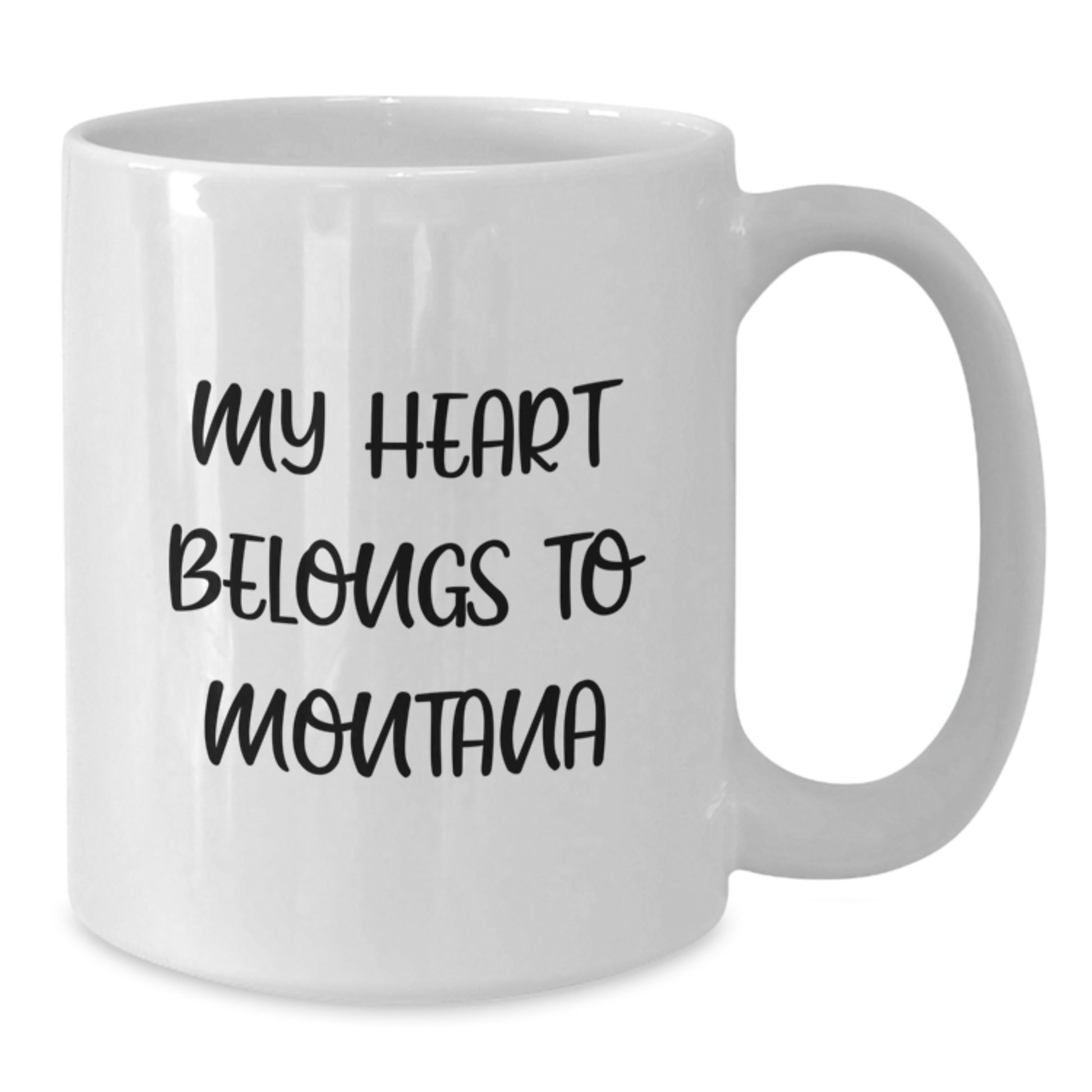 Funny Montana Gifts from Friends - 'My Heart Belongs To Montana' White Coffee Mug for Birthday, Unique Gifts for Men Women Family - Additional