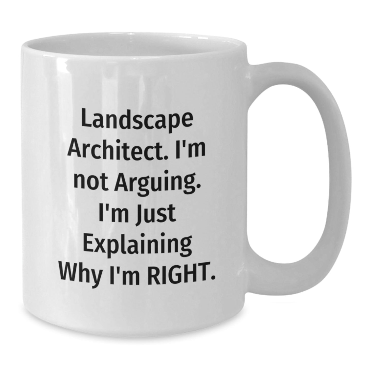 Funny Landscape Architect Quotes White Coffee Mugs, Gifts from Friends for Graduation, 'I'm Not Arguing. I'm Just Explaining Why I'm Right.' - Additional