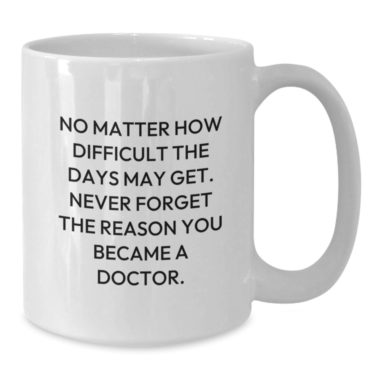 Inspirational Gifts from Family to Doctor Friends, Unique White Coffee Mug for Graduation Celebration, No Matter How Difficult The Days May Get. - Additional