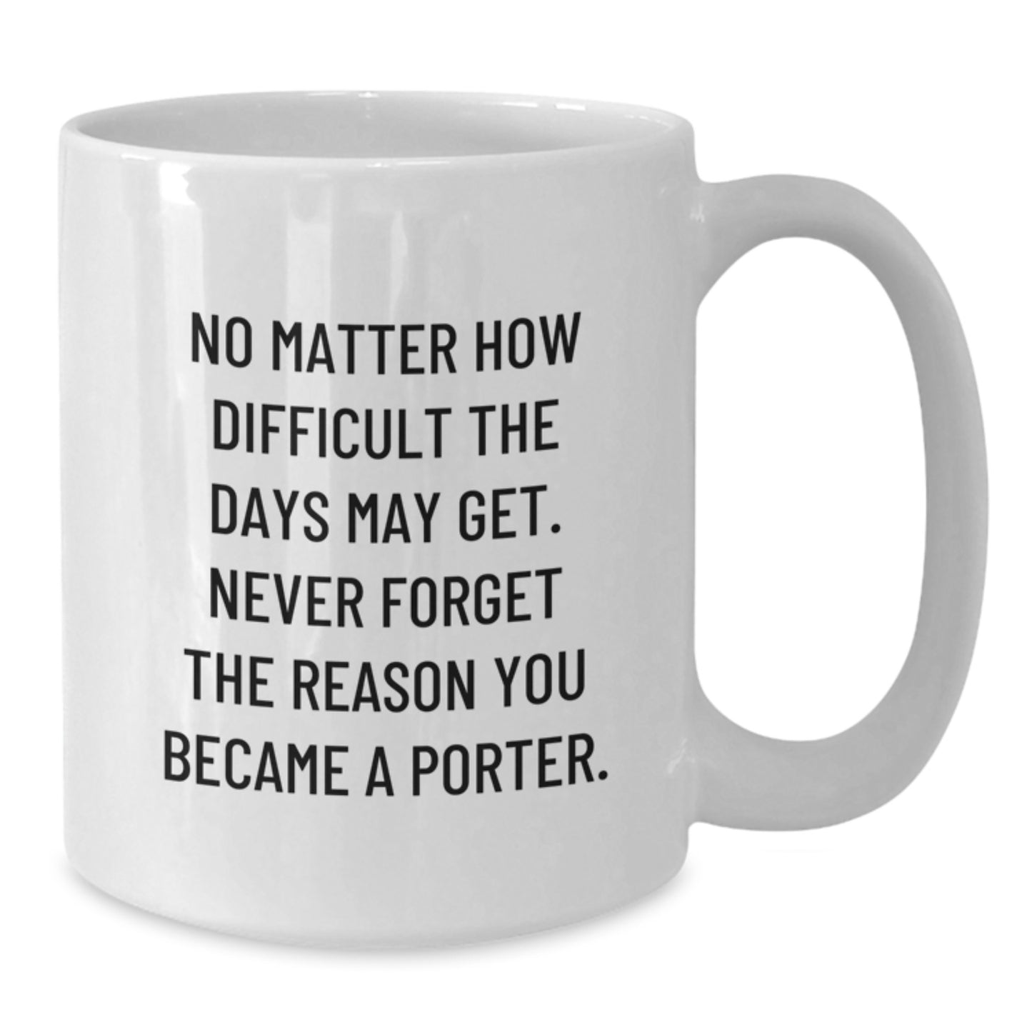 Inspirational Gifts for Porters - Funny Quote White Coffee Mug, 11oz or 15oz, Gifts from Friends for Graduation - Additional