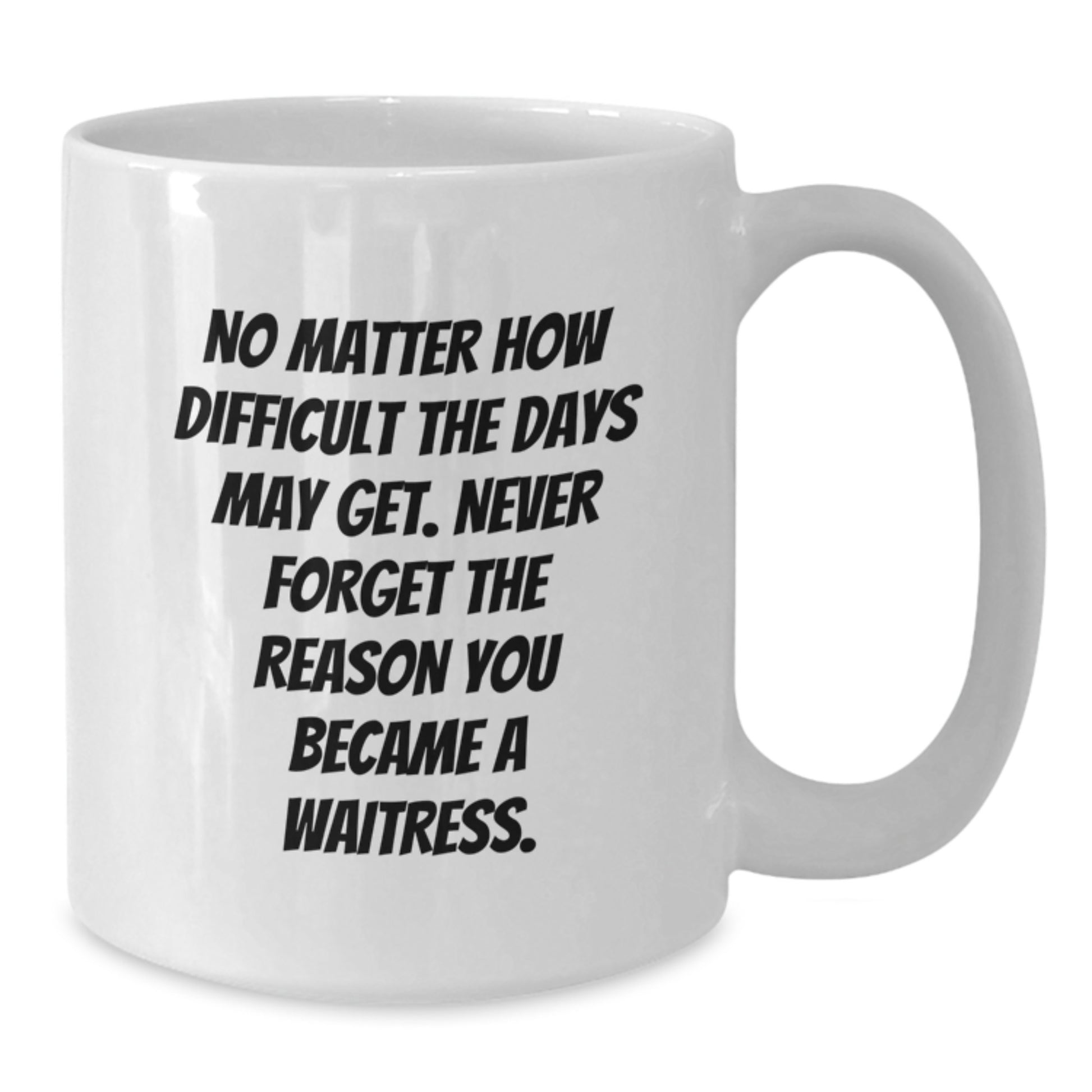 Waitress Gifts from Friends, Unique Inspirational White Coffee Mug for Waitress, Never Forget the Reason You Became a Waitress, Graduation Gifts from Family - Additional