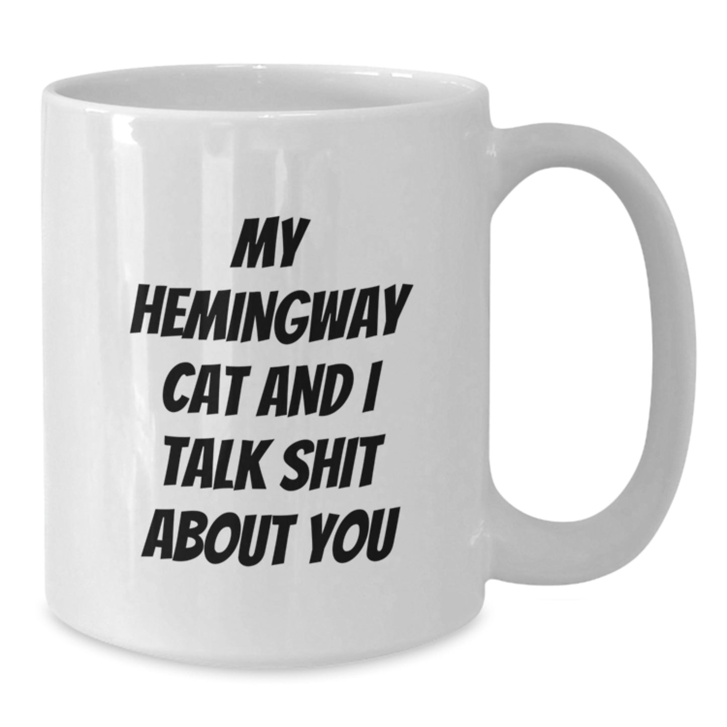 Funny Hemingway Cat Mugs, Gifts for Him, White Coffee Mug with Quirky Quote, Unique Father's Day Unique Gifts from Friends - Additional