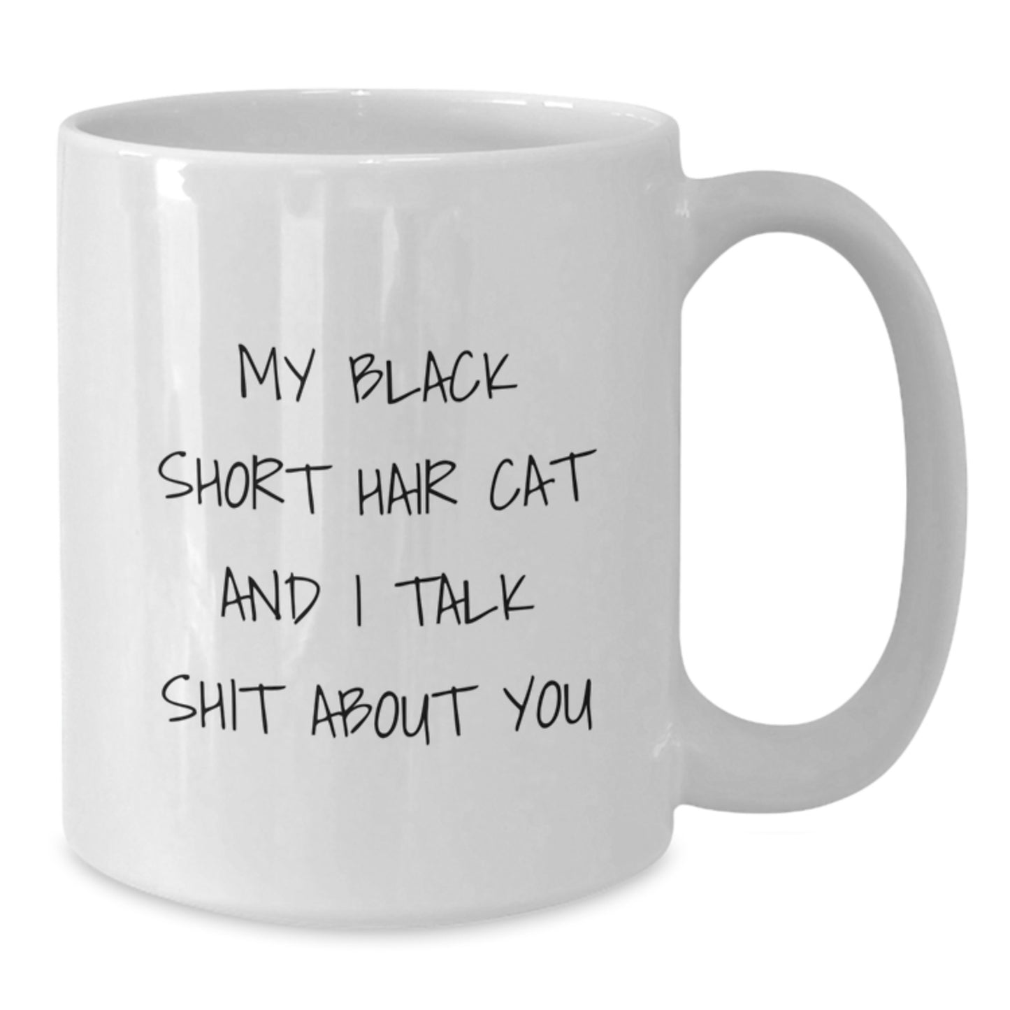 Gifts from Friends for Black Short Hair Cat Lovers - Funny White Coffee Mug for Men and Women, Black Short Hair Cat Lover Christmas Unique Gifts - Additional