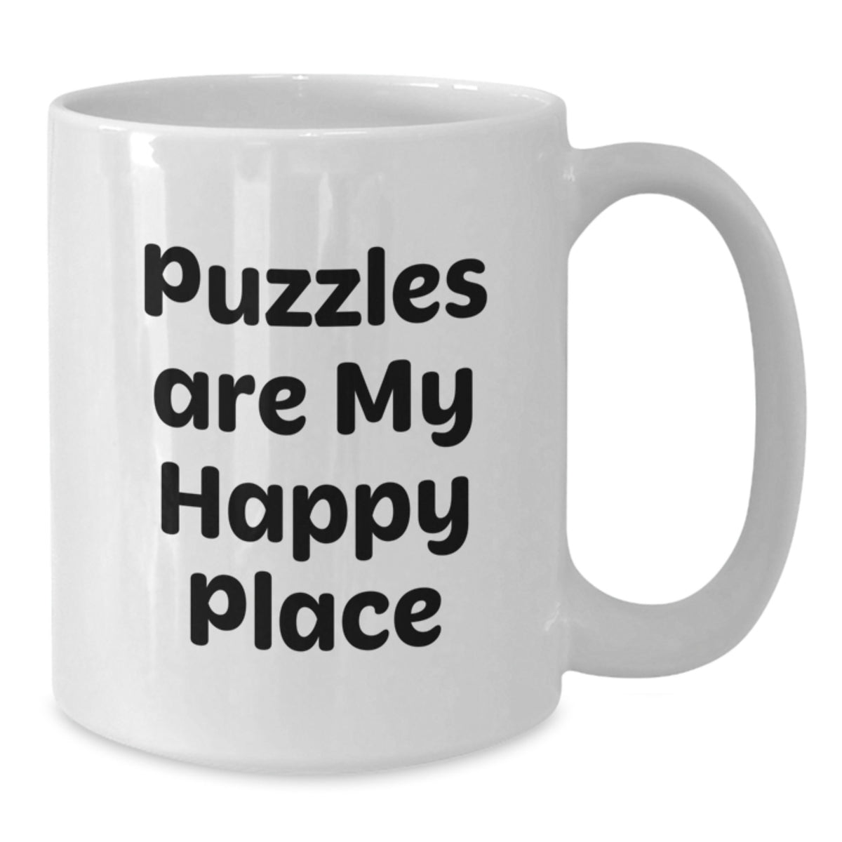 Puzzles Are My Happy Place Funny Quote Gifts for Women from Family, Puzzles Enthusiast Birthday Unique Gifts White Coffee Mug, 11oz or 15oz Ceramic, Microwave and Dishwasher Safe - Additional