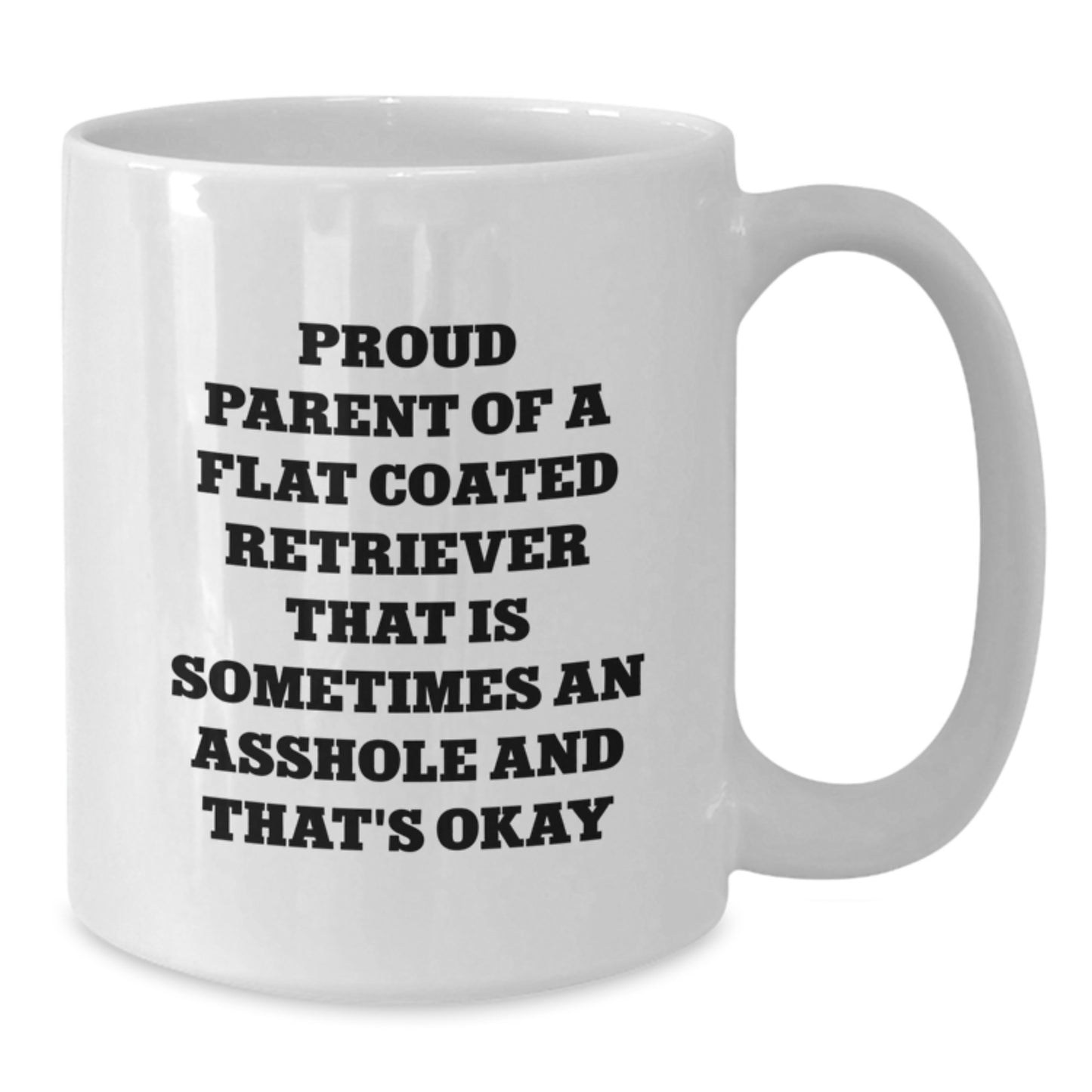 Funny Flat Coated Retriever Dog Gifts for Men, Friends, Mom from Daughter - White Coffee Mug for Birthday Unique - Additional