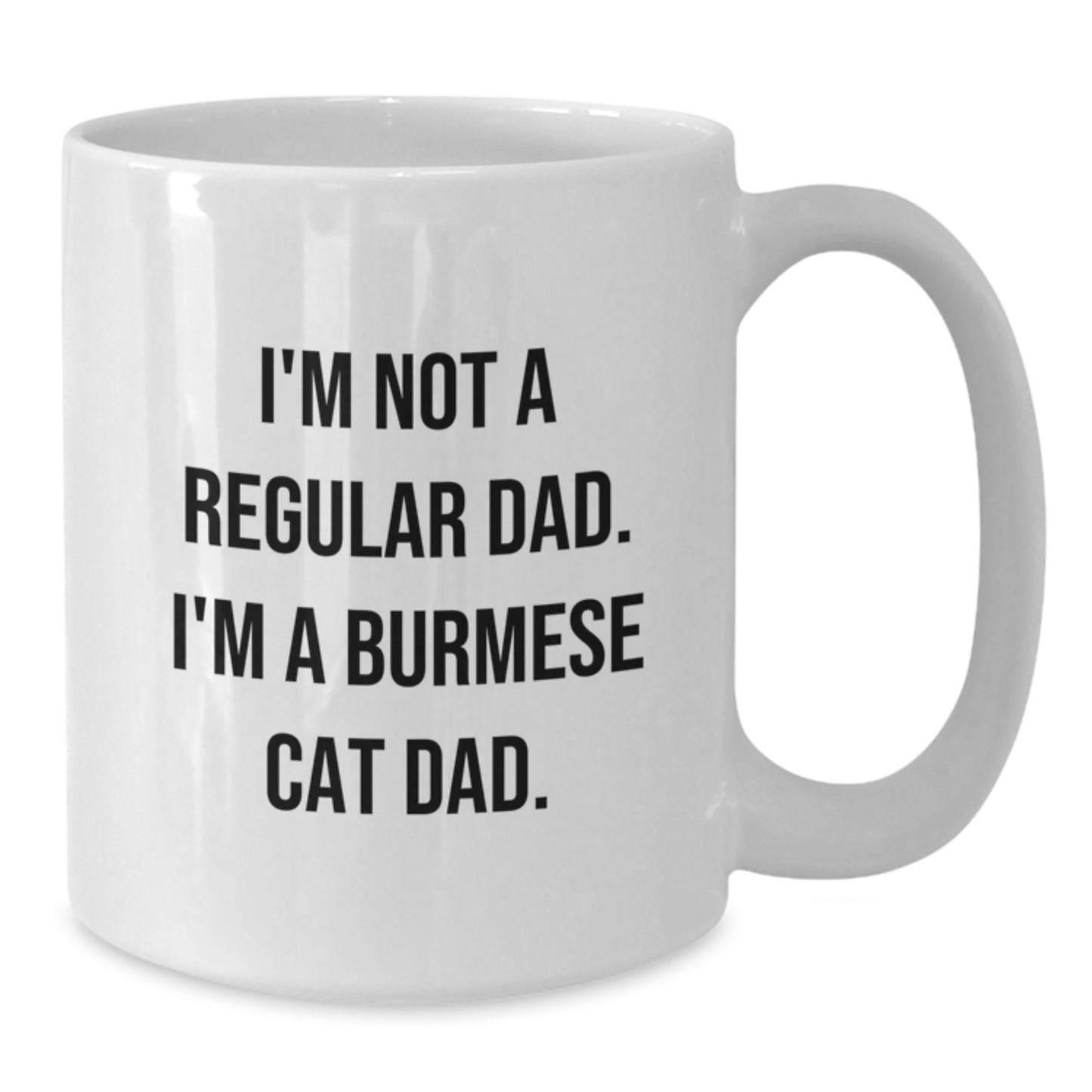 Funny Burmese Cat Dad Gifts from Friends, Inspirational Coffee Mug for Men Graduation Unique Gifts, White Coffee Mug with Quote I'm Not A Regular Dad. I'm A Burmese Cat Dad. - Additional