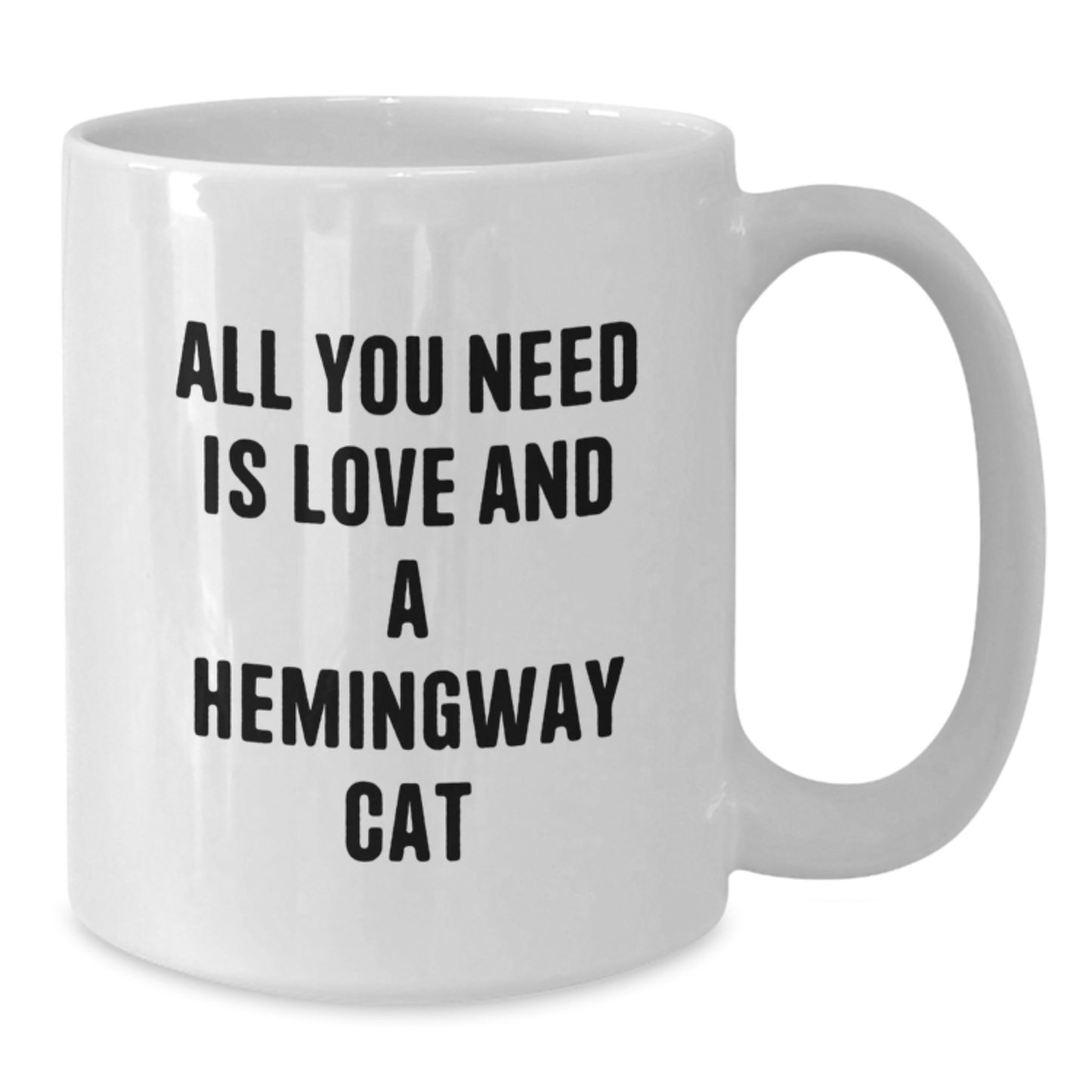 Funny Hemingway Cat White Coffee Mug Gifts from Friends and Family for Birthday Celebrations All You Need Is Love And A Hemingway Cat - Additional
