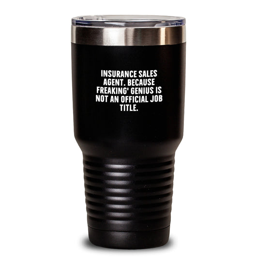 Insurance Sales Agent Gifts - 'Freaking' genius Quote Tumbler for Birthday - Gifts from Family to Friends - Main