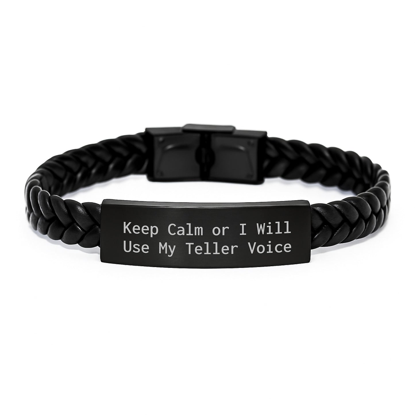 Teller Voice Funny Quotes Interlaced Leather Graduation Gifts for Women, Funny Quotes Gifts from Friends, Cute Teller Gifts for Men, Unique Graduation Unique Gifts - Image 1