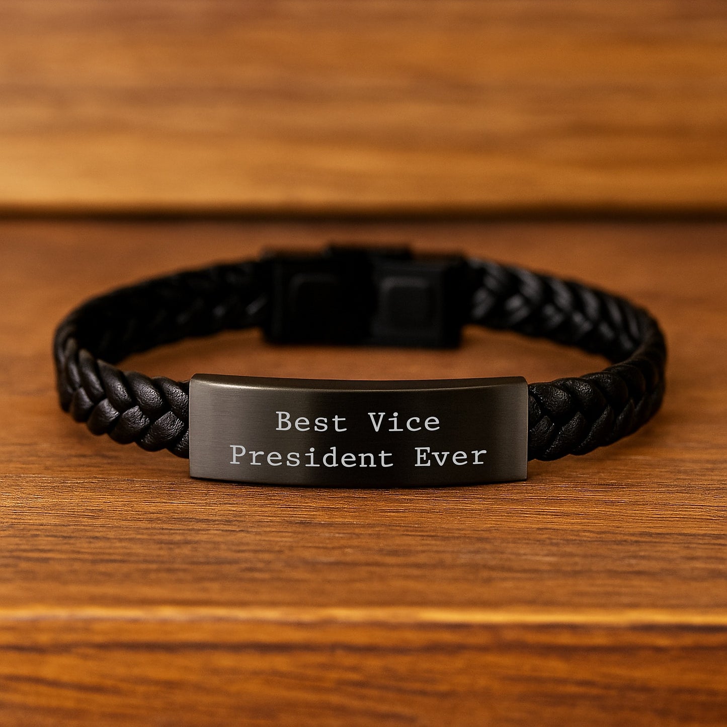Funny Vice President Gifts from Friends, Best Vice President Ever Interlaced Leather Birthday Unique Gifts for Men - Image 2
