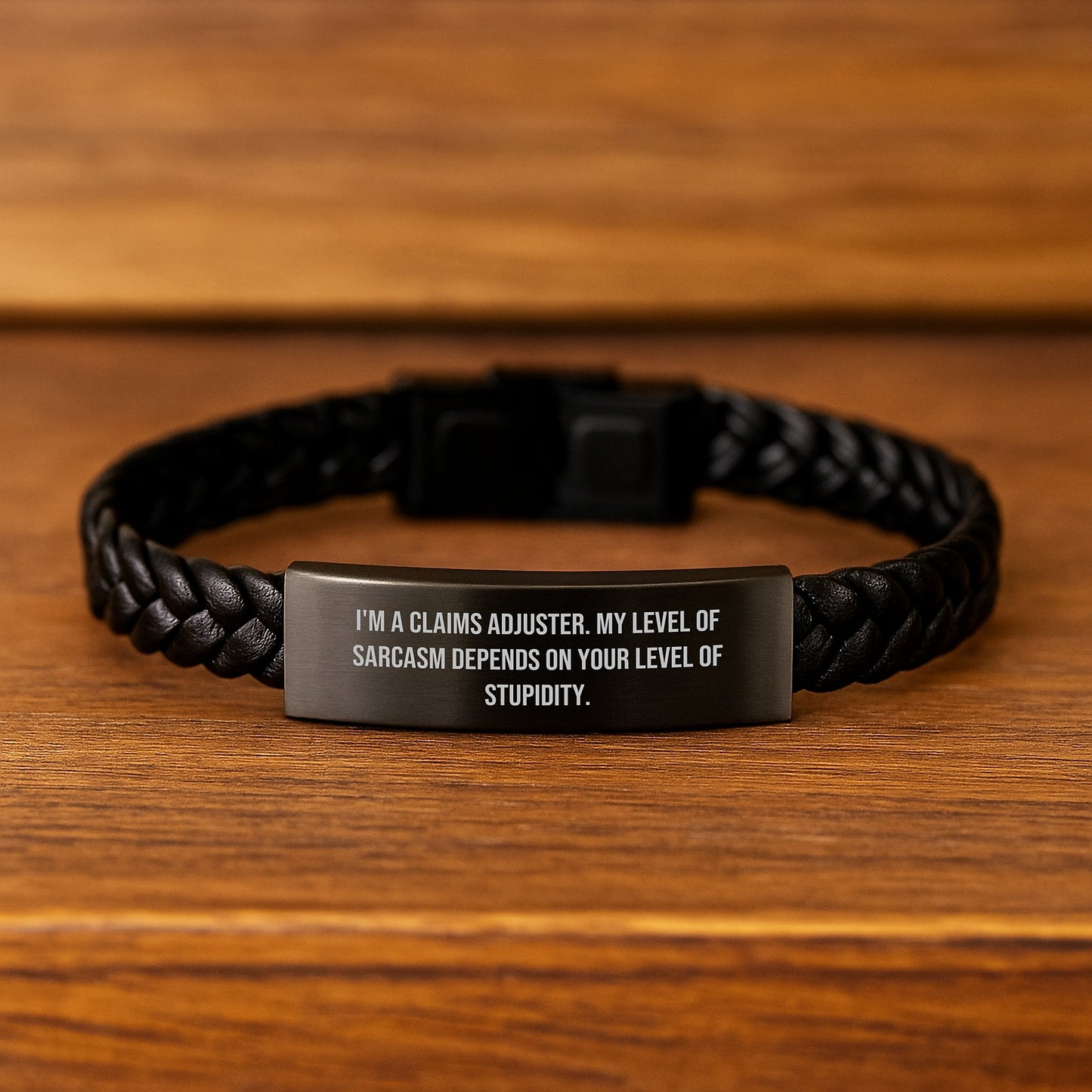 Sarcastic Claims Adjuster Gifts for Men - Funny Interlaced Leather Bracelet with Graduation Unique Gifts from Friends to Coworkers - Image 2