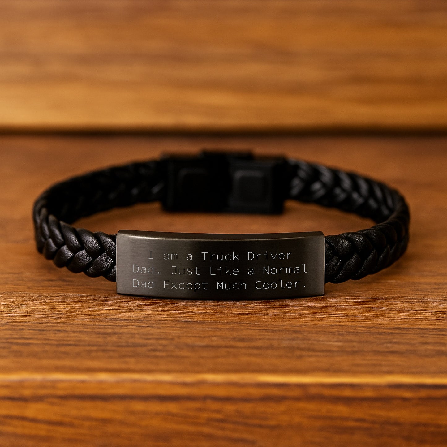 Truck Driver Gifts, I Am A Truck Driver Dad - Interlaced Leather Bracelet, Birthday Unique Presents for Men, Gifts from Dad, for the Cool Truck Driver - Image 2