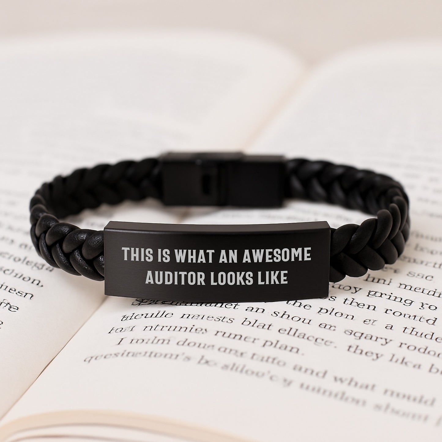 Auditor Gifts for Men, Unique Interlaced Leather Bracelet from Friends for Graduation - 'This Is What An Awesome Auditor Looks Like' Inspired - Image 3