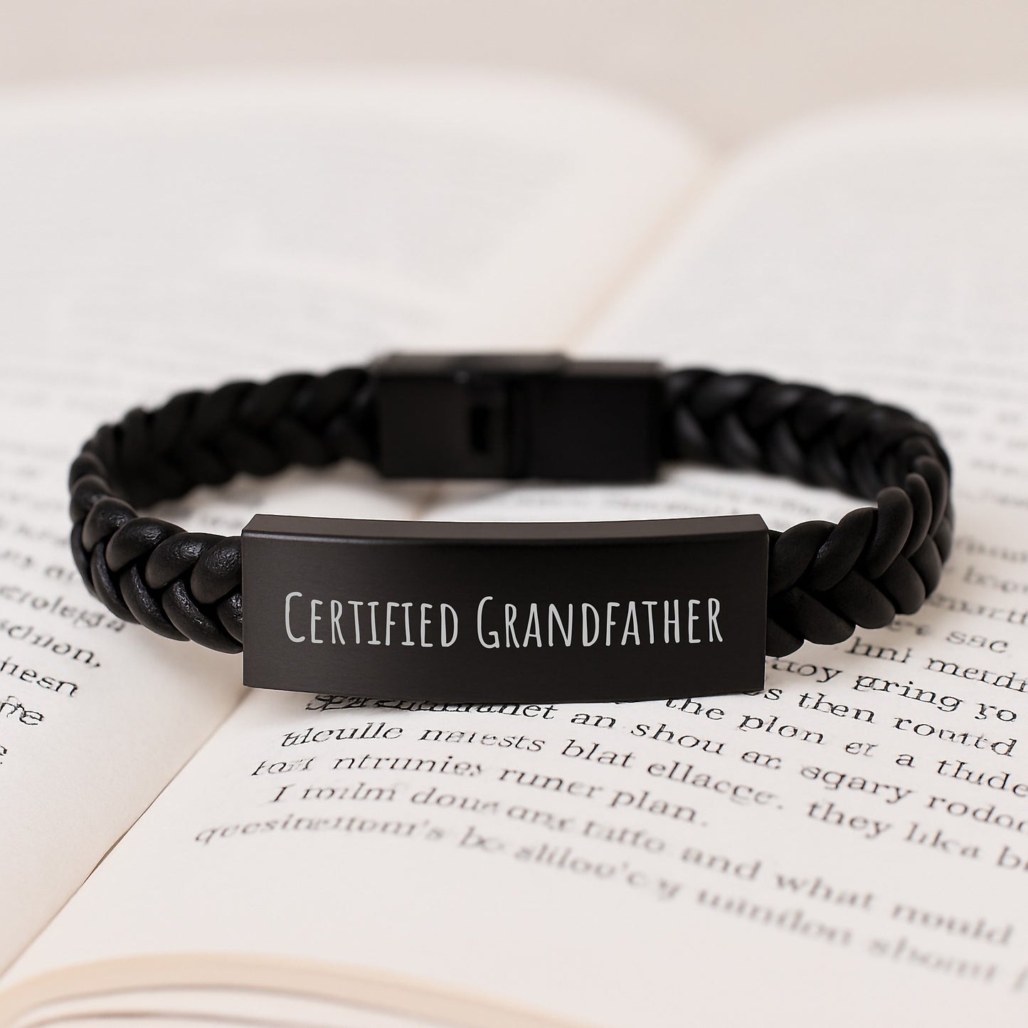 Funny Grandfather Gifts Interlaced Leather Bracelet for Men Certified Grandfather Quote, Unique Graduation Gifts from Family - Image 3