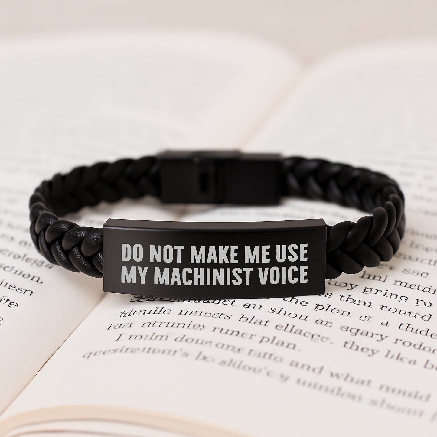Machinist Gift Ideas Funny Interlaced Leather Bracelet Gifts from Men to Machinist Friends on Christmas - Image 3