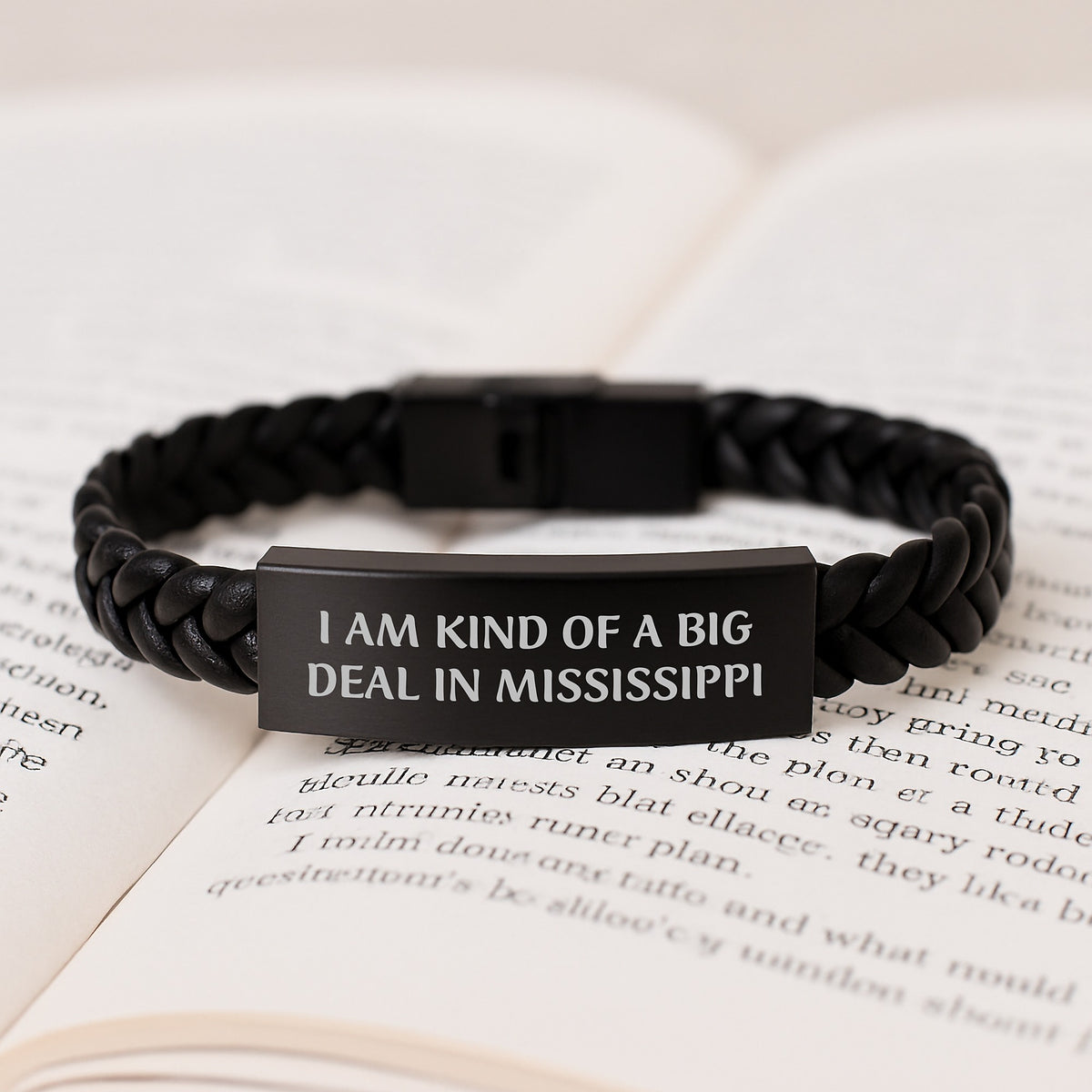 Funny Mississippi Gifts from Men for Father's Day Unique Interlaced Leather Bracelet, I Am Kind Of A Prime Selection In Mississippi - Image 3