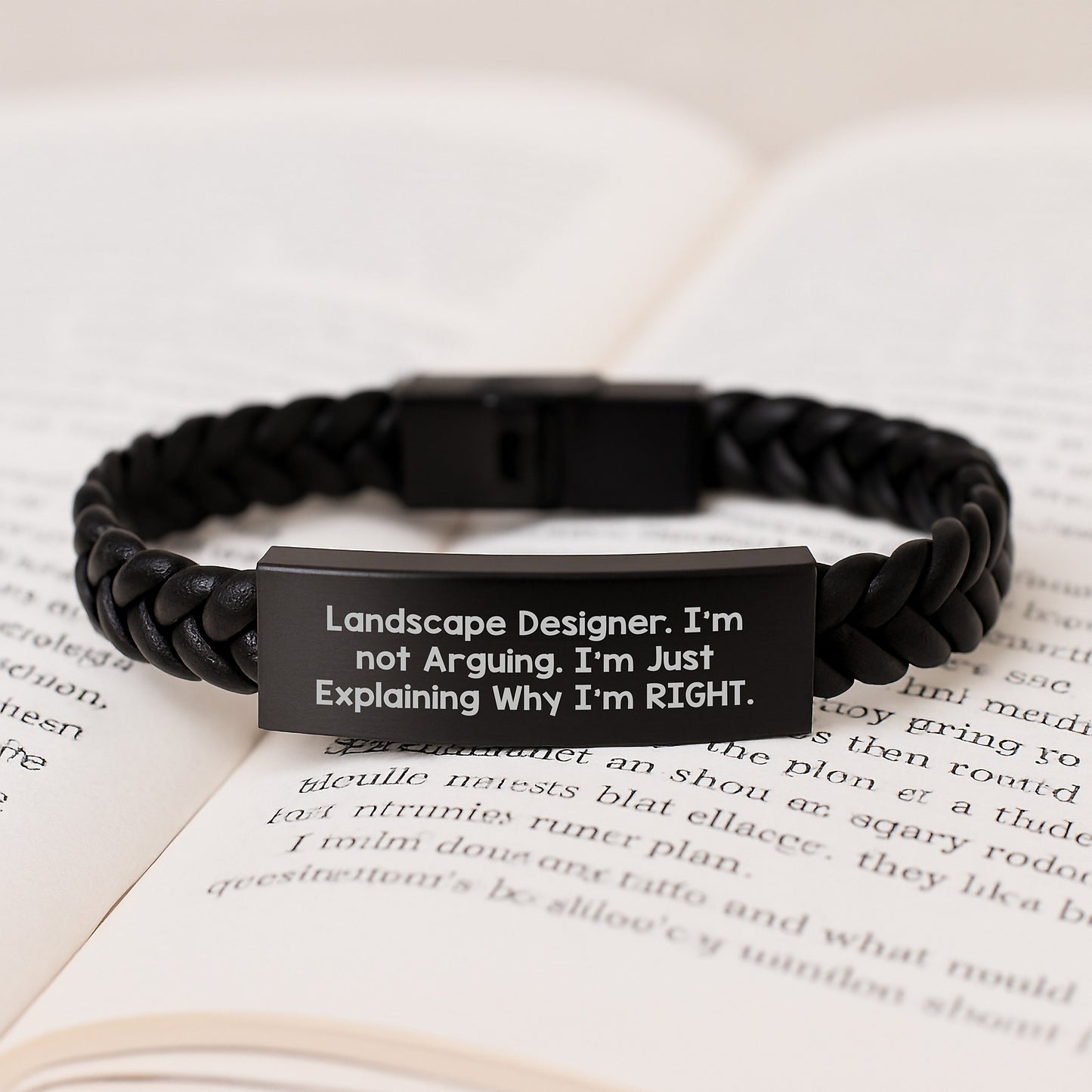 Funny Landscape Designer Gifts from Friends, Gifts for Landscape Designer Men, Interlaced Leather Bracelet with Quote 'I'm Not Arguing. I'm Just Explaining Why I'm Right.' for Graduation - Image 3