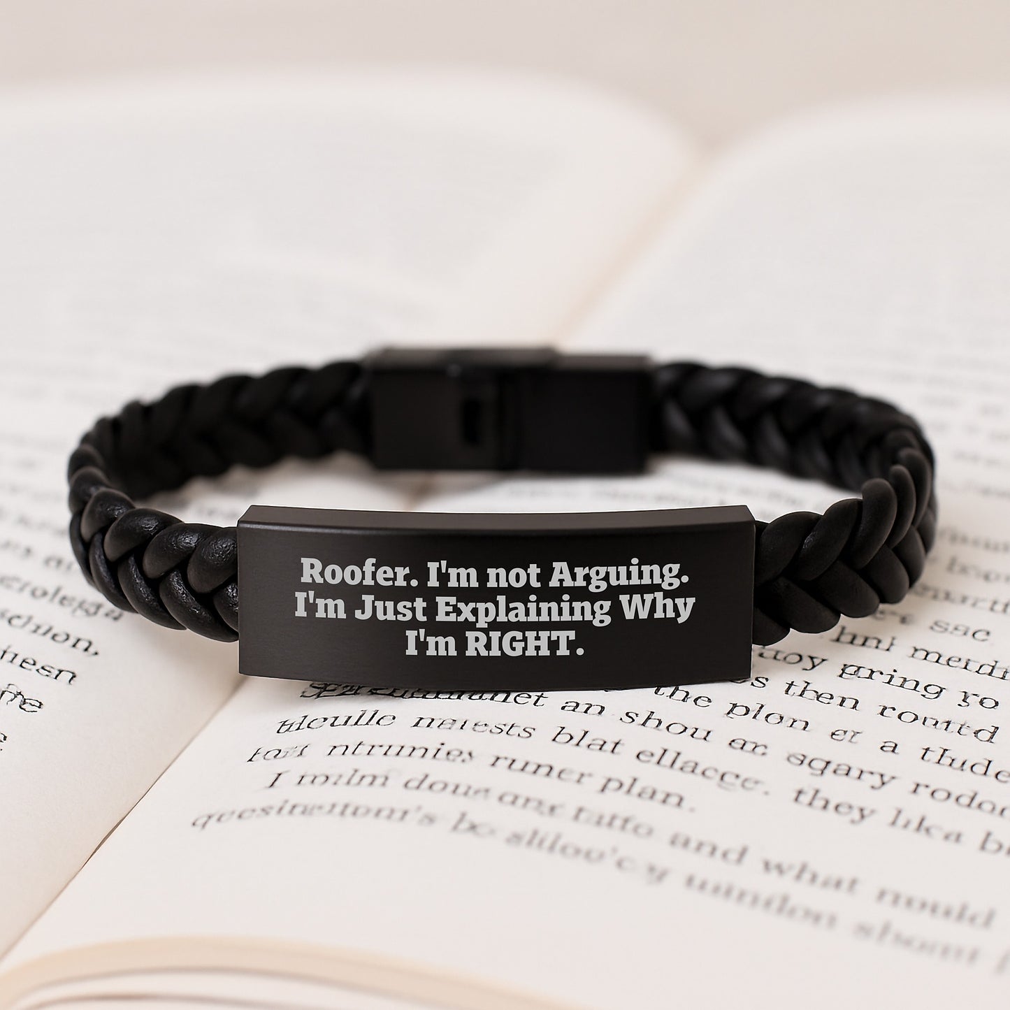 Funny Roofer Gifts from Men - Interlaced Leather Bracelet for Roofer - Mother's Day Unique Gifts for Women - 'Roofer I'm Not Arguing I'm Just Explaining Why I'm Right' - Image 3