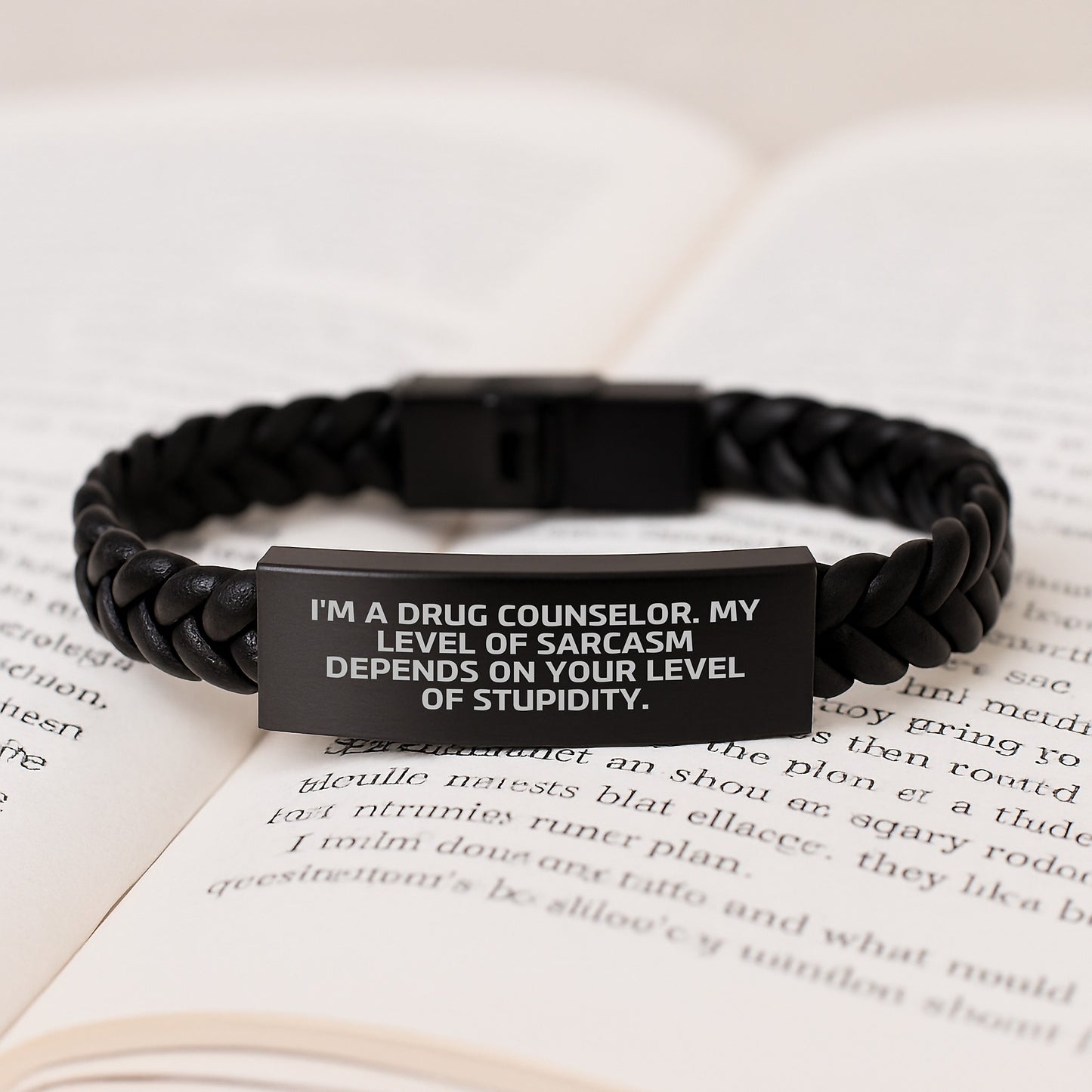 Drug Counselor Gifts, Funny Quote, Interlaced Leather Bracelet for Graduation, Gifts from Family, Gifts for Drug Counselor - Sassy and Sarcastic - Image 3