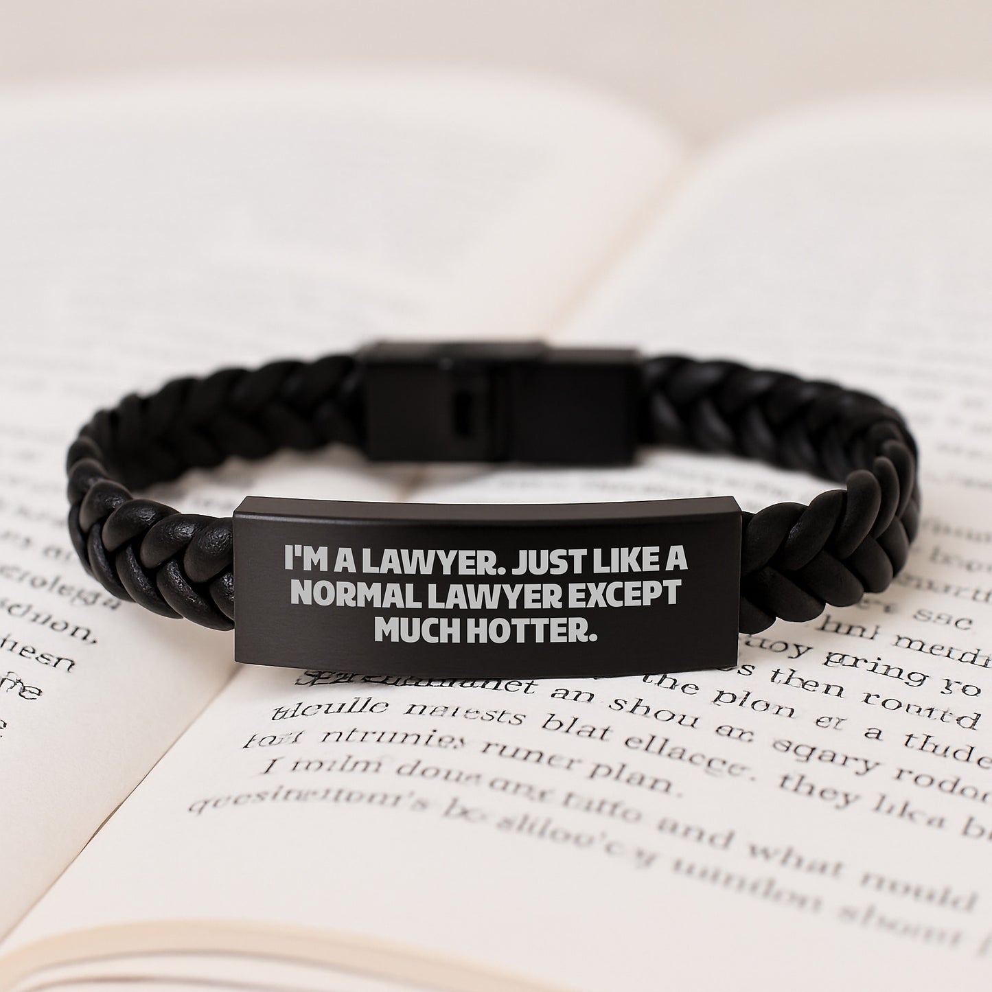 Funny Lawyer Gifts for Him - Interlaced Leather Bracelet, Stainless Steel, PU Leather, Valentine's Unique Gifts from Men to Lawyer Friends - Image 3