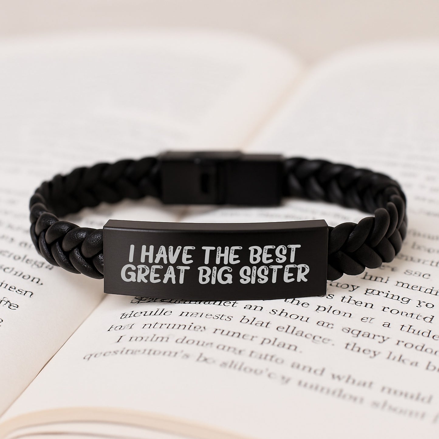 Gifts from Family and Friends to Big Sisters on Graduation Unique Day with Funny 'I Have The Best Great Big Sister' Interlaced Leather Bracelet - Image 3