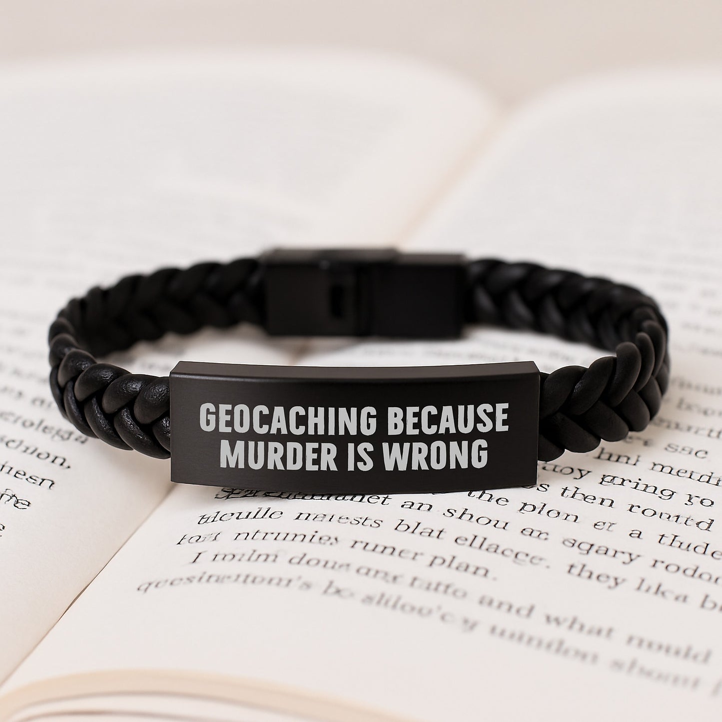 Geocaching Funny Quote Interlaced Leather Bracelet, Gifts for Geocaching Friends from Family, Unique Christmas Unique Gifts - Image 3
