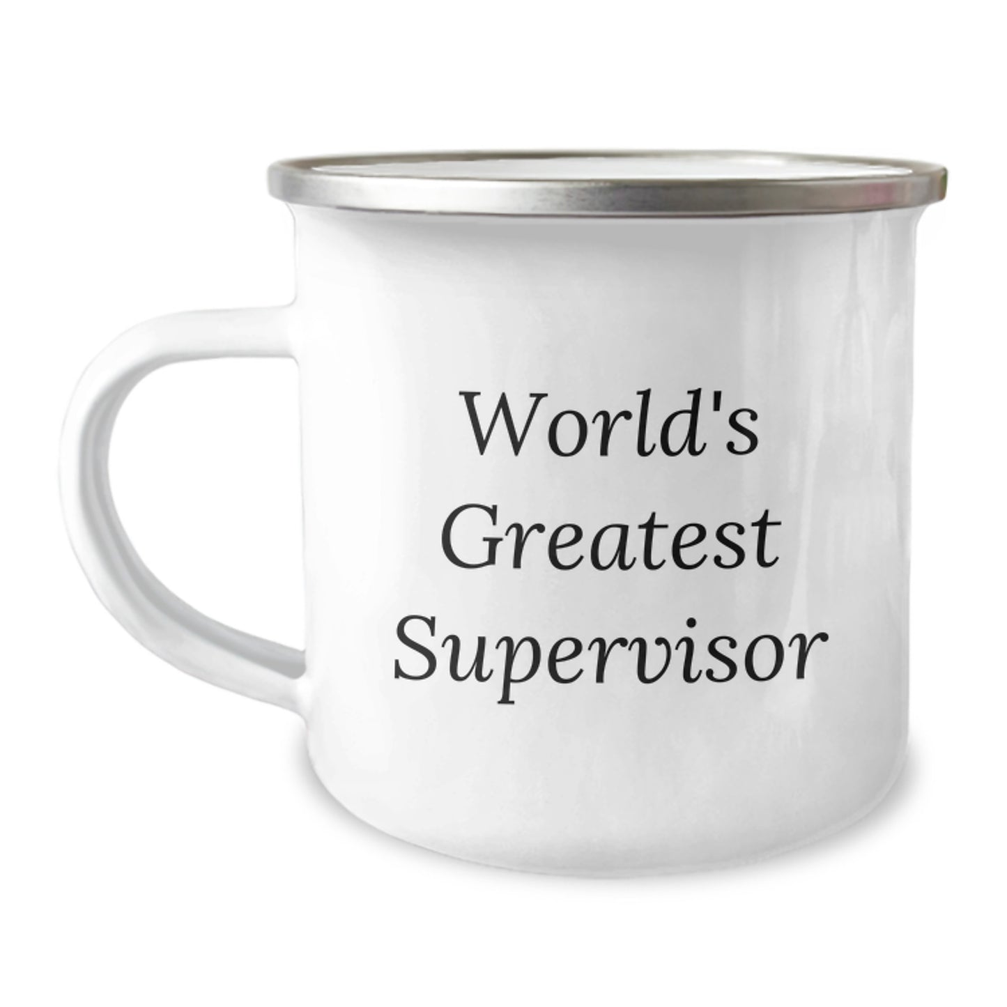 Gifts from Friends and Family for the World's Greatest Supervisor - Funny Camping Mug, Stainless Steel with Enamel Finish, 12 oz Capacity - Birthday Unique Gifts - Image 1