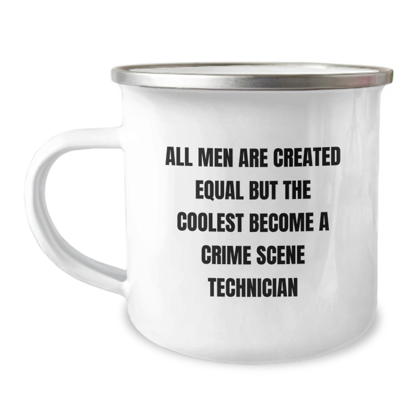 Crime Scene Tech Gifts for Him or Her, Funny Camping Mug - 'All Men Are Created Equal But The Coolest Become A Crime Scene Technician', Birthday Unique Gifts from Friends or Family - Image 1