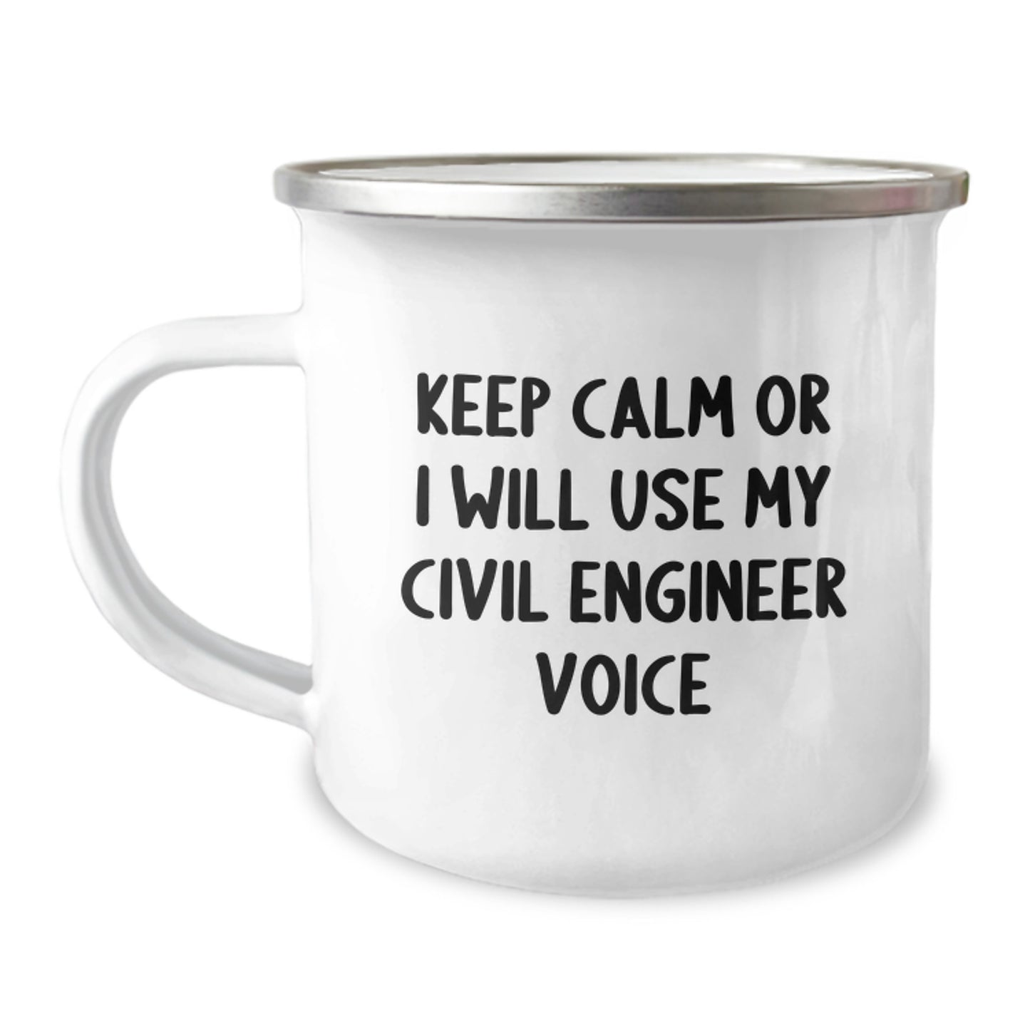 Funny Civil Engineer Christmas Unique Gifts for Him, Camping Mug from Dad, Keep Calm Or I Will Use My Civil Engineer Voice, Unique Gifts for Civil Engineer Men - Image 1