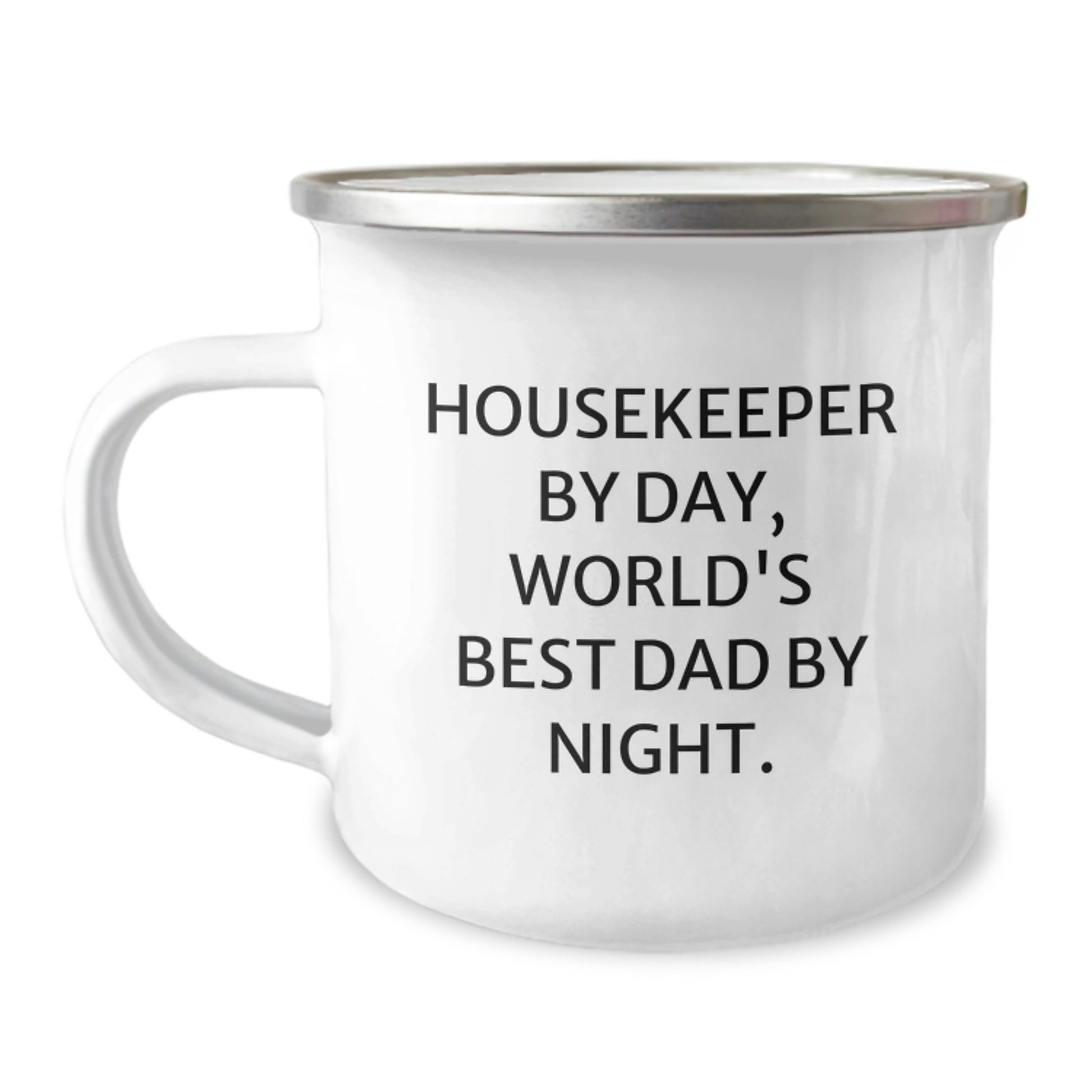 Funny Housekeeper Gifts, Housekeeper By Day, World's Best Dad By Night. Camping Mug, Birthday Unique Gifts from Family to Housekeeper - Image 1