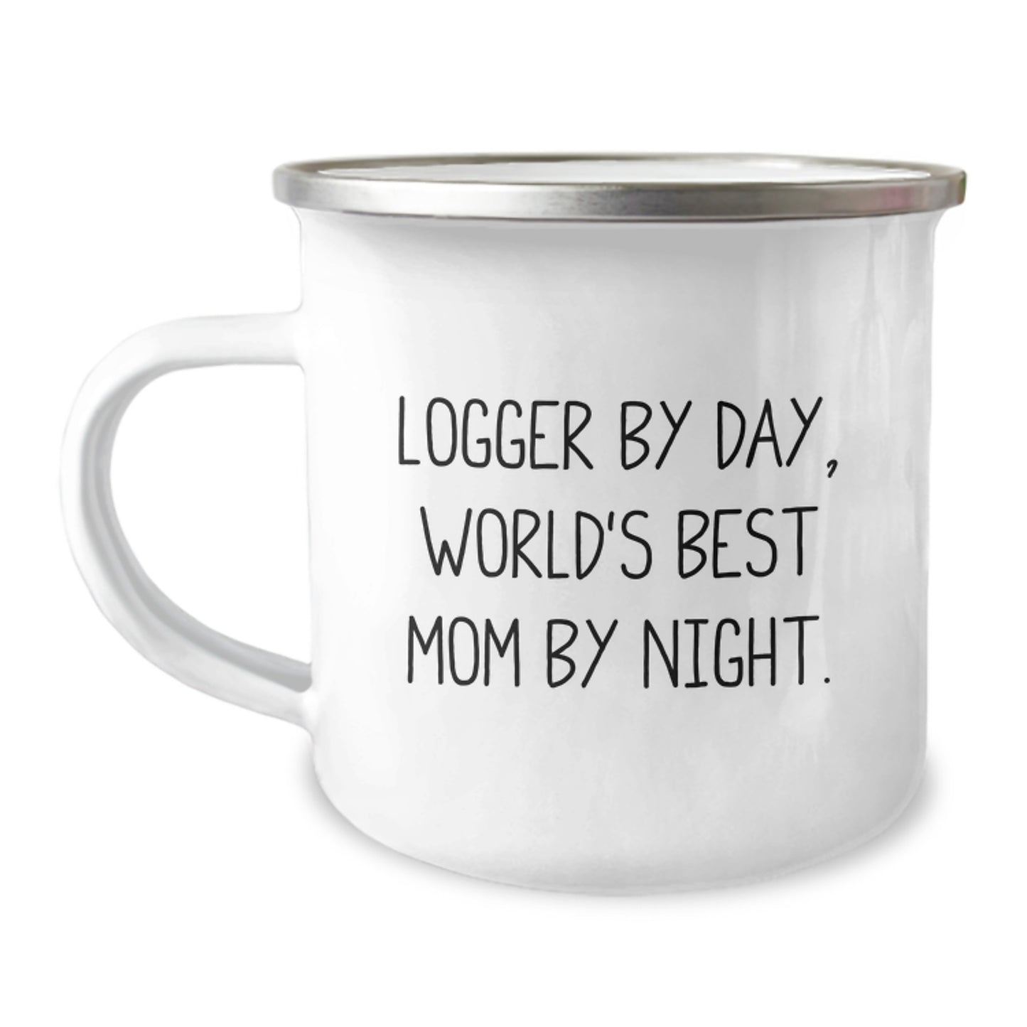 Funny Logger Gifts for Her - Logger By Day, World's Best Mom By Night. Graduation Mug for Men and Women, Gifts from Family - Image 1